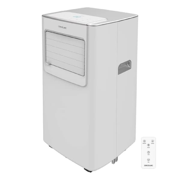 Cecotec 7000 BTU portable air conditioner with remote control.