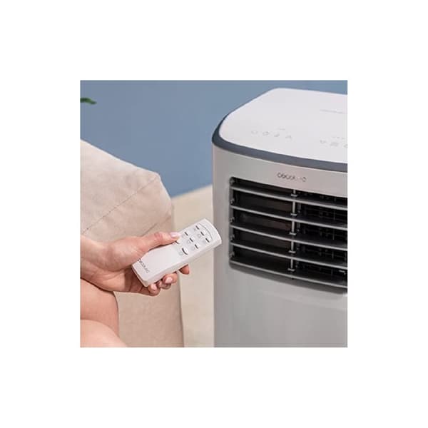 Cecotec 7000 BTU portable air conditioner with remote and touch control.