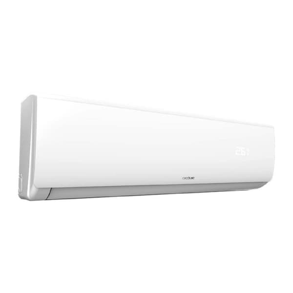 Cecotec 18000-BTU split air conditioner with heat pump, remote control, and LED display.