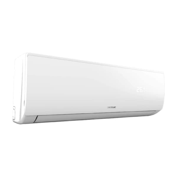 Cecotec 9000-BTU split air conditioner with heat pump, remote control, and LED display.
