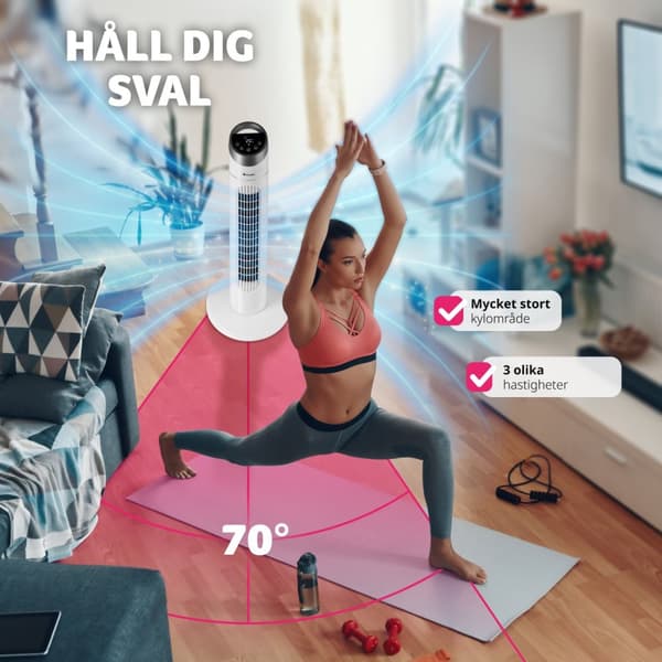 Golvfläkt 90 cm - vit