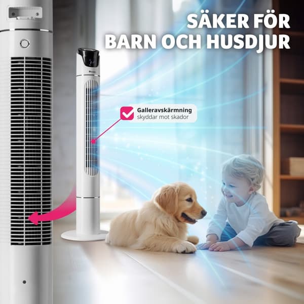 Golvfläkt 110 cm - vit