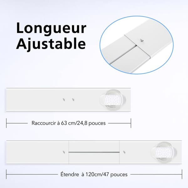 Luftkonditioneringstätningssats med adapter, bärbar fönstertätningssats för mobila och torra luftkonditioneringar, Ø5,1" och 5,9", 42-228 cm
