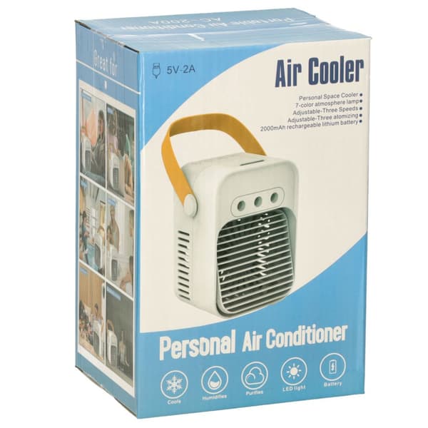 Aircondition klimaanlæg bærbart skrivebordsventilator luftfugter USB hvid