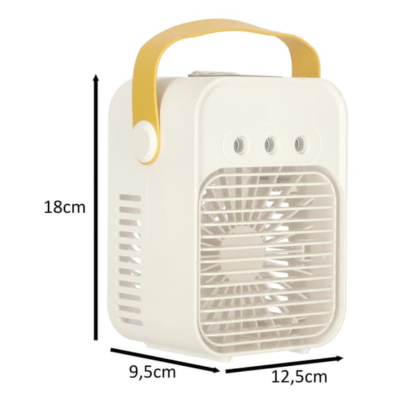 Aircondition klimaanlæg bærbart skrivebordsventilator luftfugter USB hvid