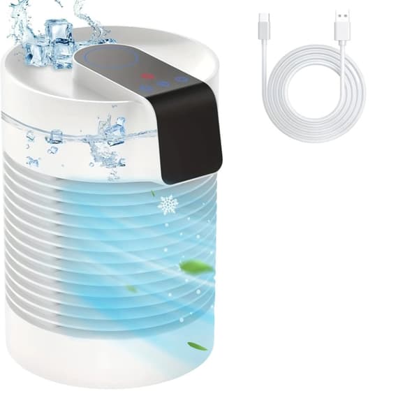 Kannettava Ilmastointilaite Tuulettimen, 4-in-1 Ilmastointi & Kostutin, USB-lataus,500 ml