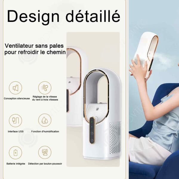INN 3 i 1 mobil luftkonditionering 30x12 cm Bärbar luftkonditionering Ventilera-fri Luftkonditionering USB-uppladdningsbar luftfuktare Ventilera