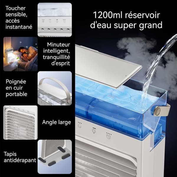 TD® Kylning Mini Luftkonditionering Kontor Hem Bärbar Luftkylare Befuktning Desktop Kylfläkt
