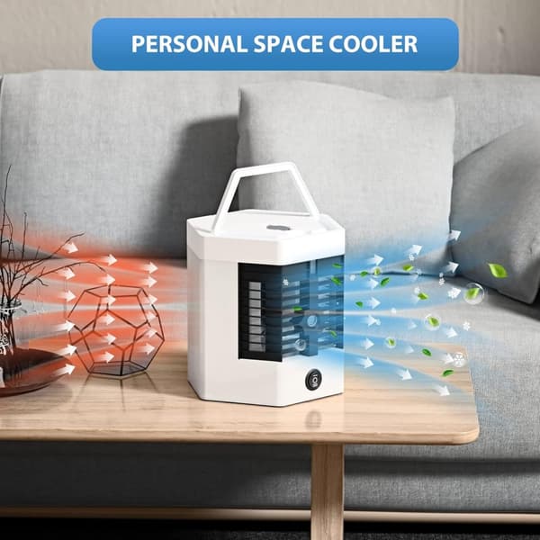 3-i-1 Bärbar Luftkonditionering, Justerbara Kylinställningar, Kompakt Design, USB-Driven