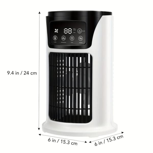 Bærbar USB Aircondition, Luftfugterfunktion, Atmosfærelys,Hvid