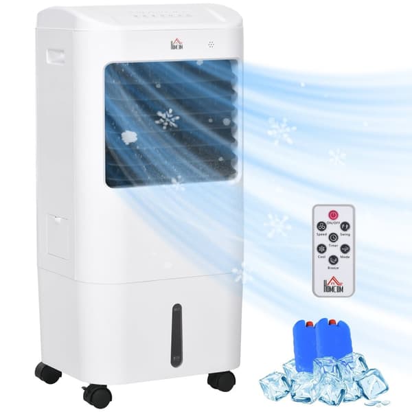 Rootz Air Cooler - Aircondition - 3 Metoder - 7,5 timers timer - Rulle plastik - 37b x 32t x 78H cm - Ideel til sommervarme