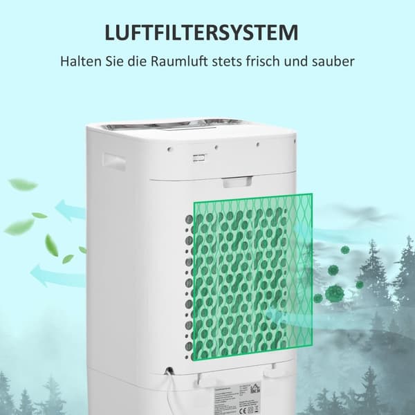 Rootz luftkonditionering luftkylare - bärbar fläkt - luftfuktare - 3 lägen - timerfunktion - 32x37x74cm