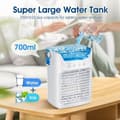 Miniatyrbild 5 av 9: OBOSOE Bärbar Luftkylare – 700ml Vattentank, 3 Hastigheter, Timer, 7 LED-lampor