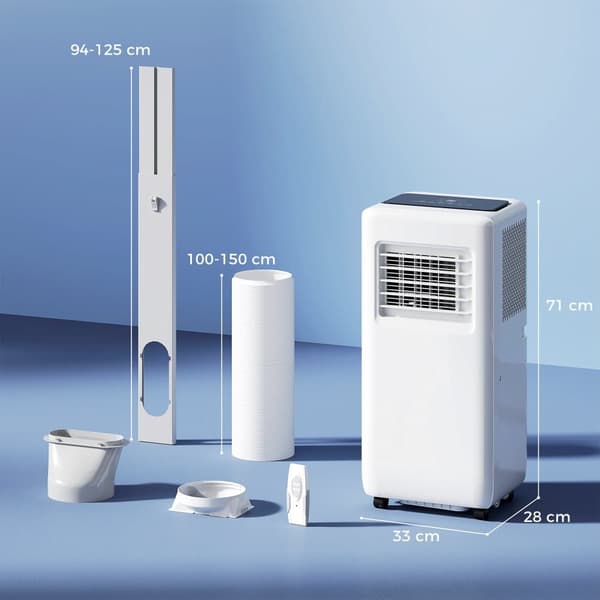 Luftkonditionering, Mobil 3-i-1, 33x28x71 cm, Vit