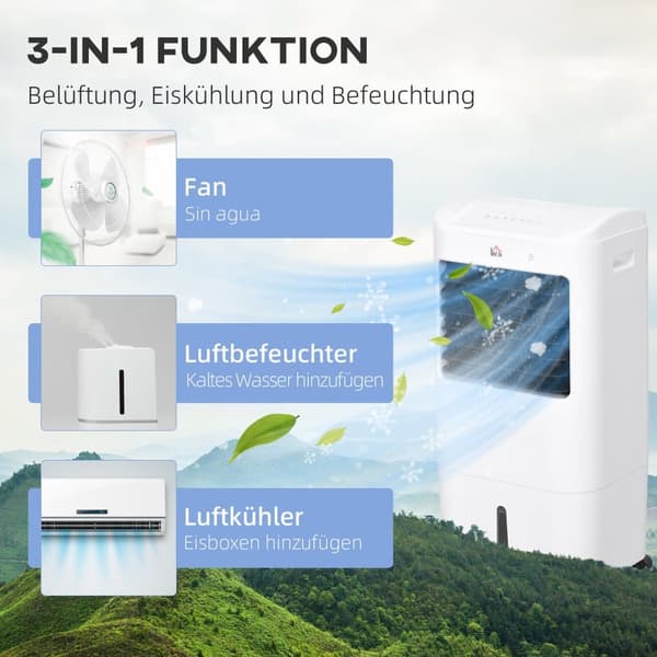 Aircondition, 3 i 1 Mobil, 37x32x78 cm, Hvid