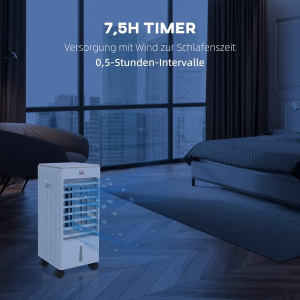 Bærbar Aircondition, 3 i 1 65W, 22.5x24.5x53.5 cm, Hvid