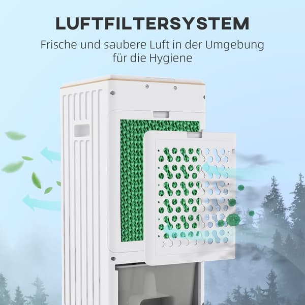 Bærbar Aircondition, 3 i 1 65W, 22.5x24.5x53.5 cm, Hvid