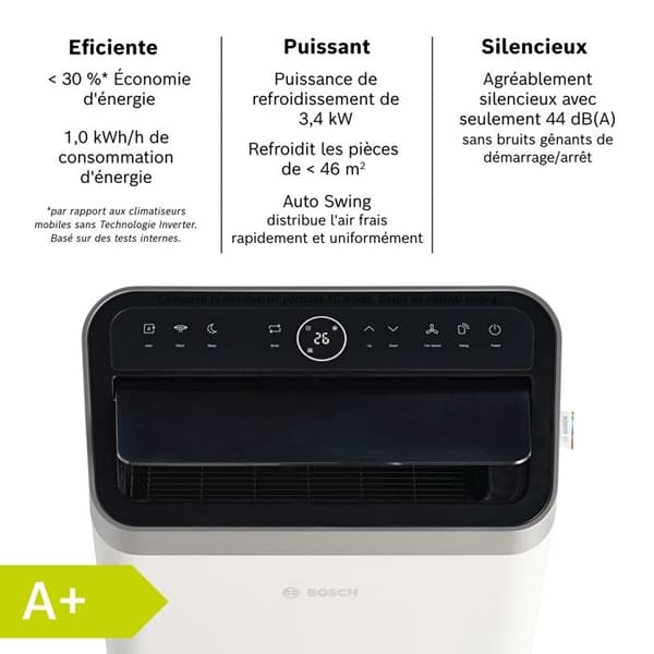 Bosch Cool 5000 Bärbar luftkonditionering - Med automatisk läge, tyst läge och viloläge