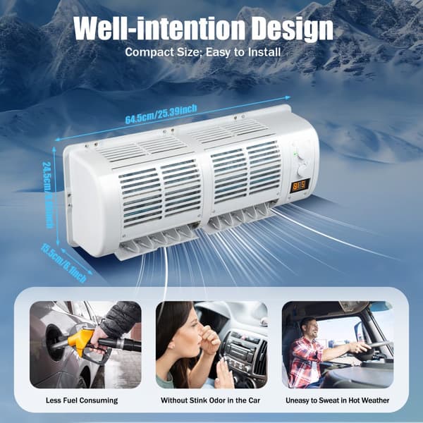 12V Luftkonditionering, 100W Effekt, 22525 BTU/h Kylkapacitet, Justerbar Temperatur 16-30℃