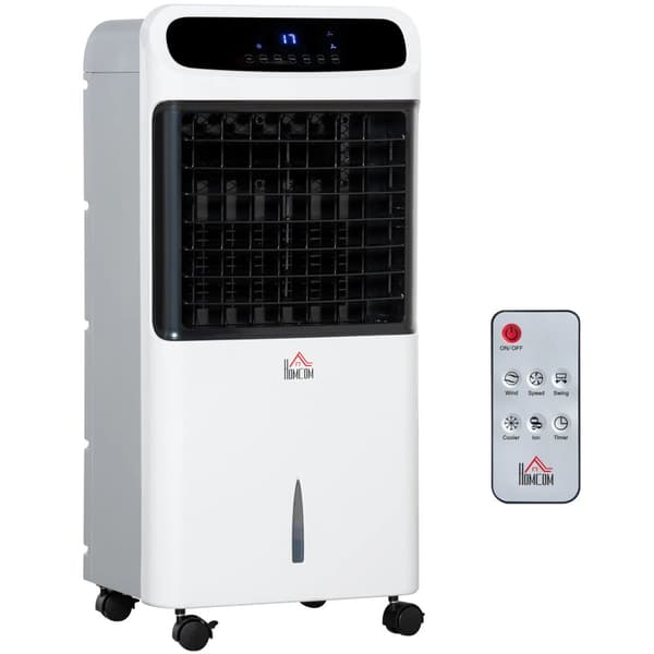 Evaporativ Luftkonditionering Luftfugter, 4 i 1 Funktionalitet, 12L Reservoir, Mobil Design,Hvid