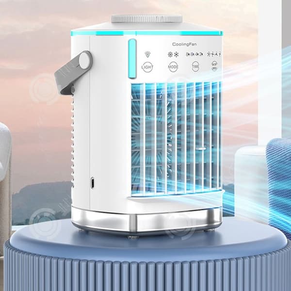 INN Tyst mobilklimatizer 16,6 x 14,3 x 24,2 cm 7w 700ml med färgglada LED-lampor luftfuktare luftkylare porta