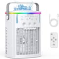 Miniatyrbild 1 av 6: OBOSOE 4-i-1 Portabel Mini Luftkylare med Timer och USB-laddning,  Timer & 7-Färgs Nattlampa Luftkonditionering