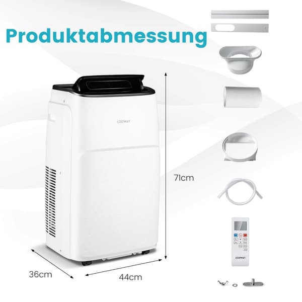 Kannettava ilmastointilaite, 4,1 kW-14000-40 m², 44x36x71 cm, valkoinen