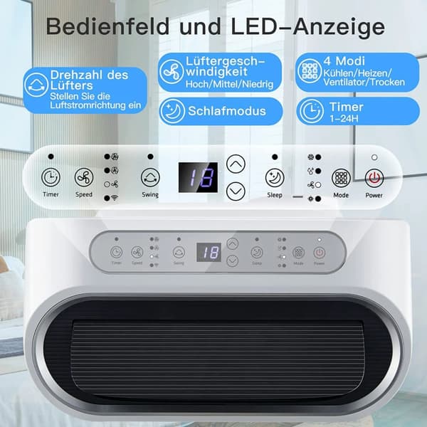 Luftkonditionering, 44,5x39x77 cm, Vit