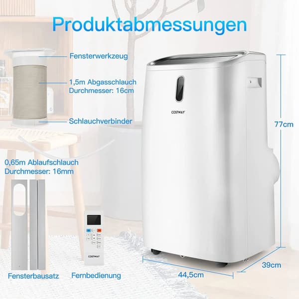 Luftkonditionering, 44,5x39x77 cm, Vit