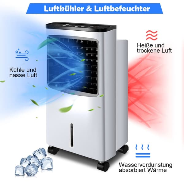 Luftkonditionering, 38x28.5x74 cm, Svart Vit