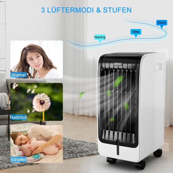 Mobil luftkonditionering, 32x25x57 cm, Svart Vit