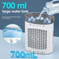 Pikkukuva 4 / 8: OBOSOE ilmanjäähdyttimen pöytätuulettimet 4-in-1 600 ml:n säiliöllä, 2 nopeutta ja LED – Mini AC retkeilyyn ja toimistoon