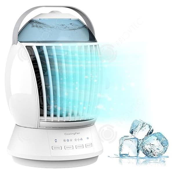 INN Skrivbordsv ventilator 500ml mobil luftkonditionerare 18x18x28cm tre hastigheter fläkt och tre spraynivåer kylare