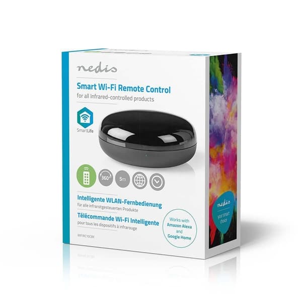 Nedis SmartLife IR fjärrkontroll | Wi-Fi | Universell | Signalområde: 5 m | 38 KHz | USB ström | Android™ / IOS | Svart