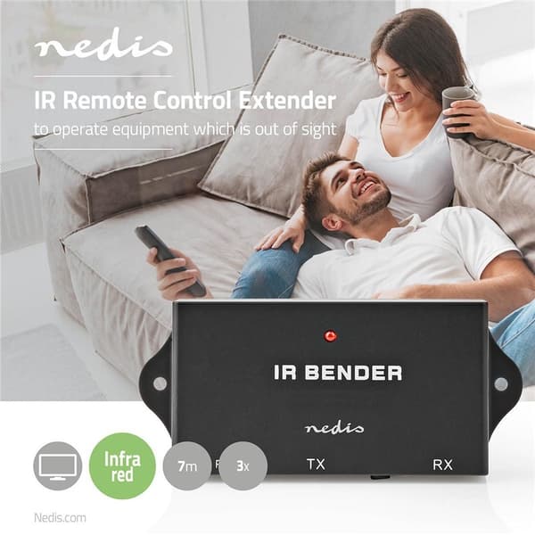 Nedis IR fjärrkontroll förlängare | Signalområde: 7.0 m | 3 Enheter | ABS | Svart