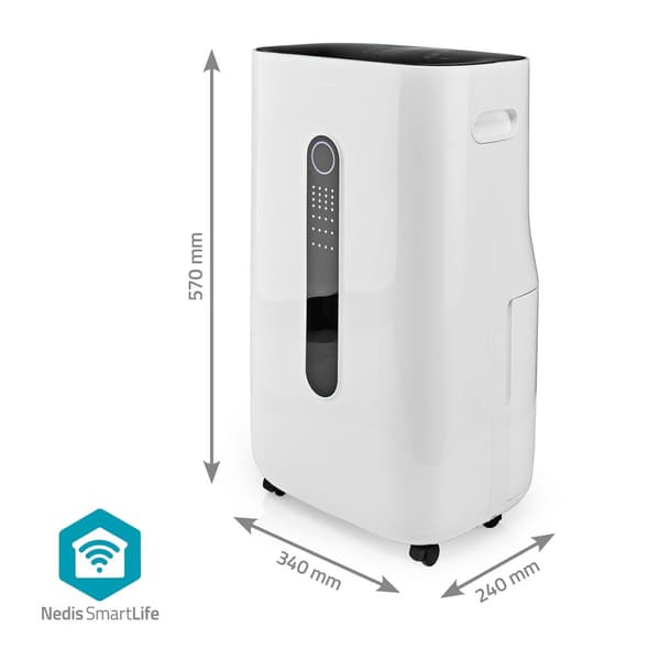 Nedis SmartLife Affugter | Wi-Fi | 20 l/Dag | Affugtning / Kontinuerlig / Tørt vasketøj / Ventilation | Android™ / IOS | Justerbar hygrostat | 195 m³/