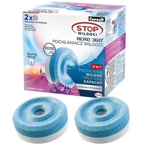 Avfuktare - Ceresit - Aero 360° - Fuktupptagning - Lavendeldoftande - 2 tabletter 450g