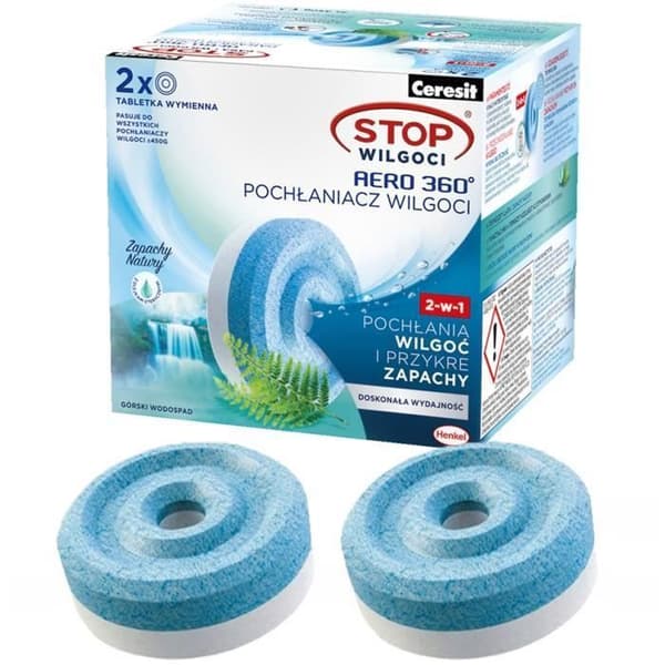 Avfuktare - Ceresit - Aero 360° - Fuktupptagning - 2 dofttabletter - Vita
