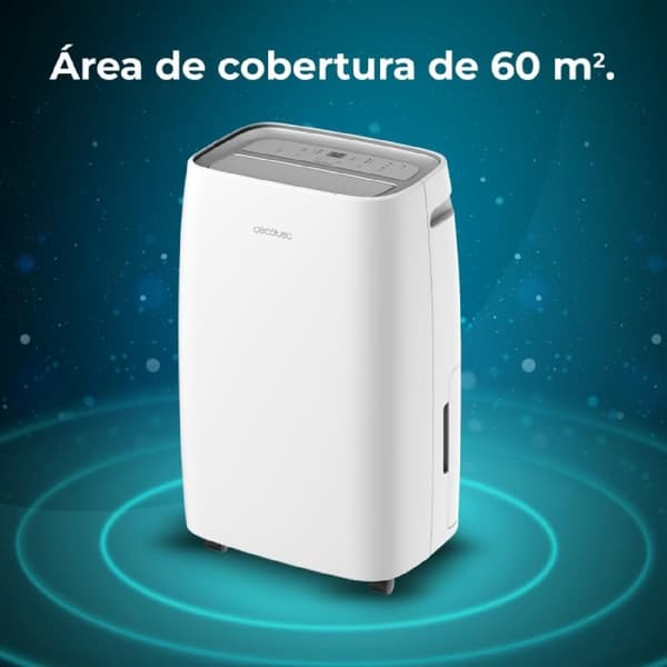 Cecotec 30 L/day dehumidifier with 6 L removable tank, Wi-Fi control, laundry drying function and 24 hour timer.