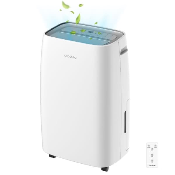 Cecotec 30 L/day dehumidifier with 6 L removable tank, Wi-Fi control, laundry drying function and 24 hour timer.