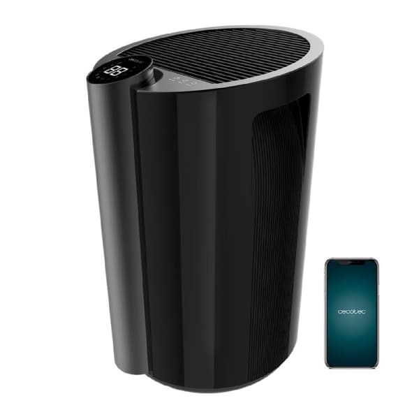 Cecotec 20L/day dehumidifier with 4.5-litre removable tank and Wi-Fi control. 250 m3 coverage area, LED display, touch control, 12-hour timer and 2 s