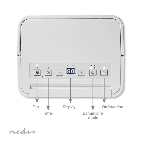 Nedis Affugter | 10 l/Dag | Affugtning / Automatisk / Tørt vasketøj / Ventilation | Ja | 100 m³/h