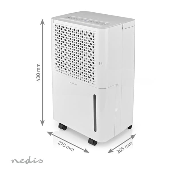 Nedis Affugter | 10 l/Dag | Affugtning / Automatisk / Tørt vasketøj / Ventilation | Ja | 100 m³/h