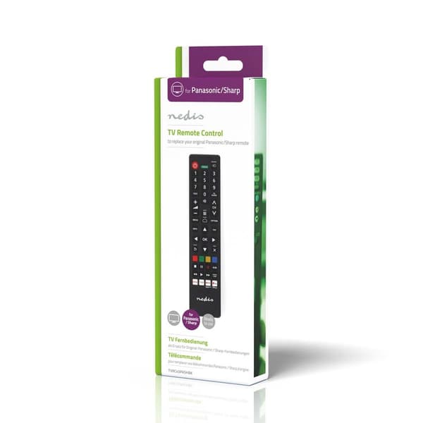 Nedis Kaukosäädin | Sopii laitteeseen: Panasonic / Sharp | Esiohjelmoitu | 1 Laite | Amazon Prime / Disney + Button / Netflix -näppäin / Rakuten TV Bu