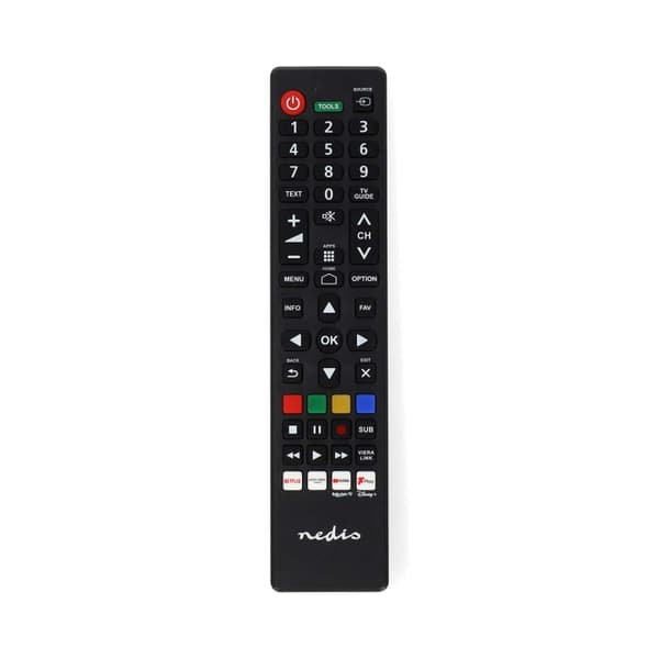 Nedis Kaukosäädin | Sopii laitteeseen: Panasonic / Sharp | Esiohjelmoitu | 1 Laite | Amazon Prime / Disney + Button / Netflix -näppäin / Rakuten TV Bu