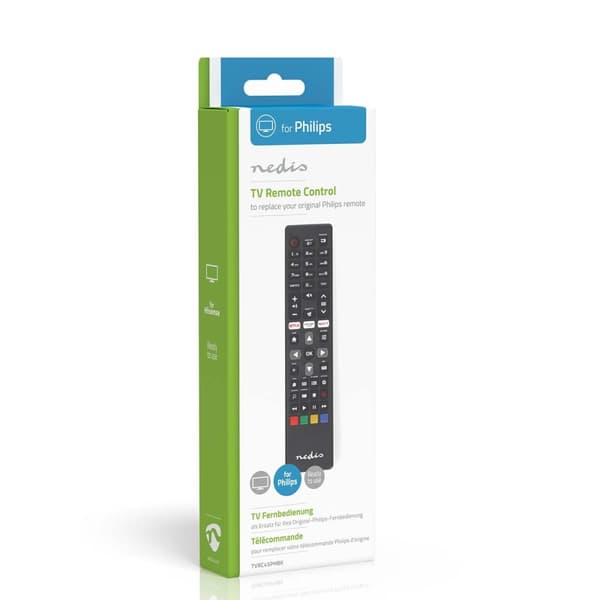 Nedis Kaukosäädin | Sopii laitteeseen: Philips | Esiohjelmoitu | 1 Laite | Amazon Prime / Netflix -näppäin / Rakuten TV Button / Smart Hub -näppäin |