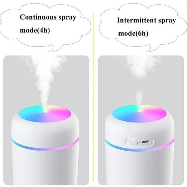 Luftfuktare - CALDION Mini Ultrasonic - 2 Dimlägen - Automatisk avstängning - Färgglatt nattljus