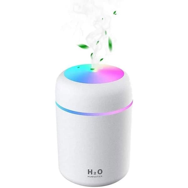 Luftfuktare - CALDION Mini Ultrasonic - 2 Dimlägen - Automatisk avstängning - Färgglatt nattljus