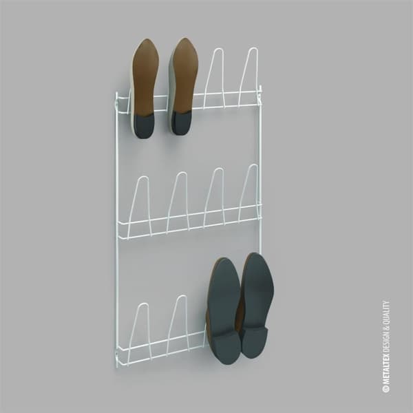Metaltex Wall Skostativ Penny 6 Par Sko 41x77 cm Hvid
