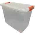 Miniatyrbillede 1 af 2: Curver Kis K Latch XXL Opbevaringsboks med hjul 69L Transparent/Orange